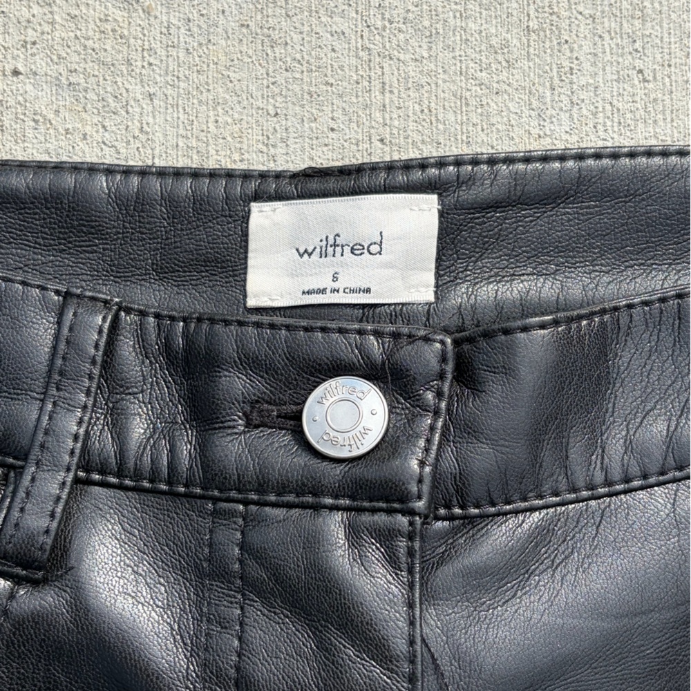 Aritzia Black Leather Ankle Pants